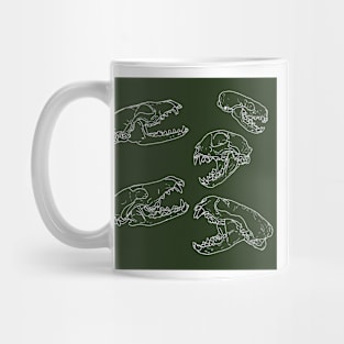 North American Predator Skulls White Lines Hunter Green Mug